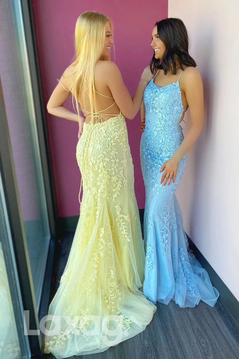 16732 - Scoop Appliques Sheath/Column Senior Prom Dress