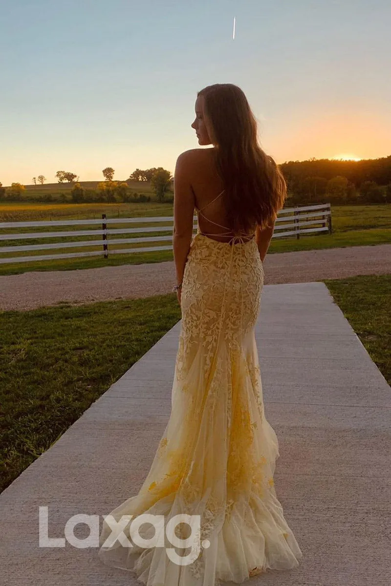16732 - Scoop Appliques Sheath/Column Senior Prom Dress