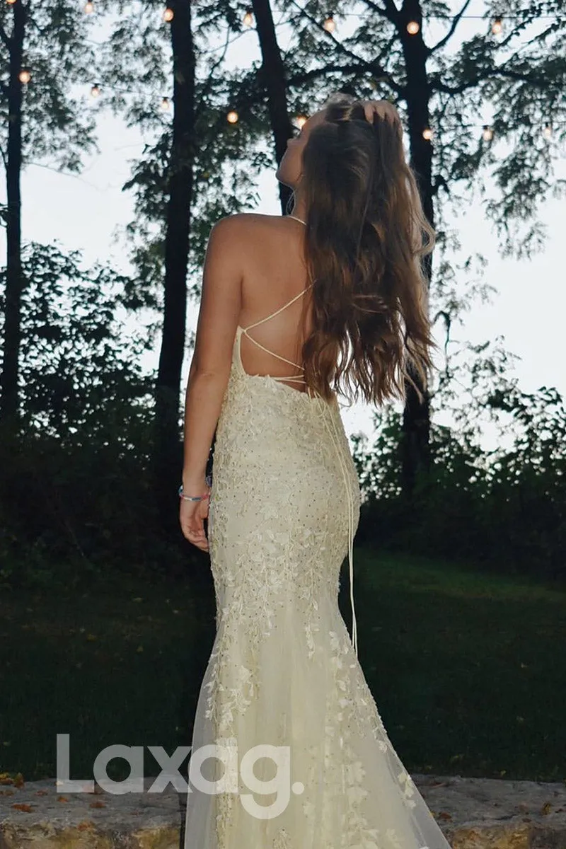 16732 - Scoop Appliques Sheath/Column Senior Prom Dress