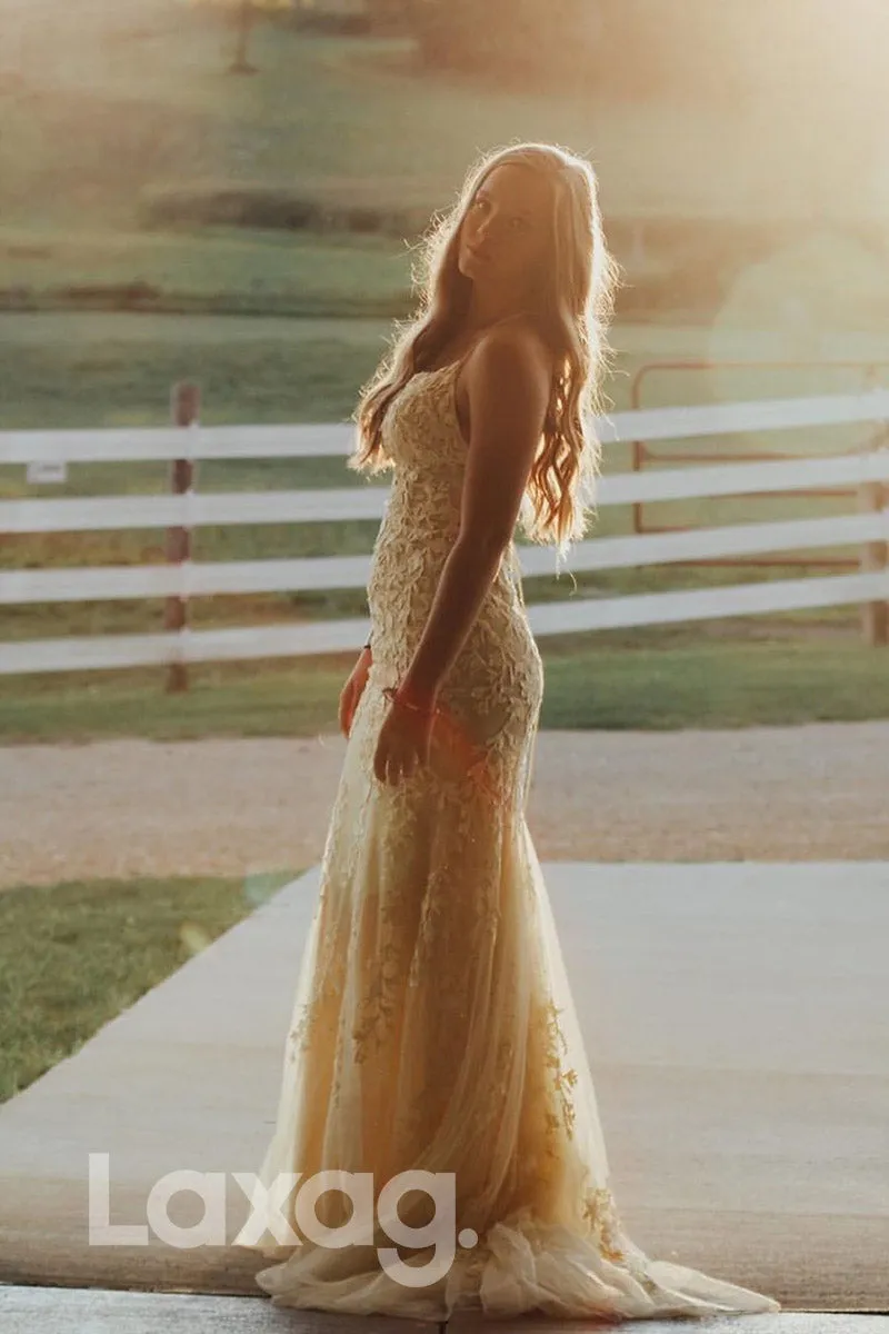 16732 - Scoop Appliques Sheath/Column Senior Prom Dress
