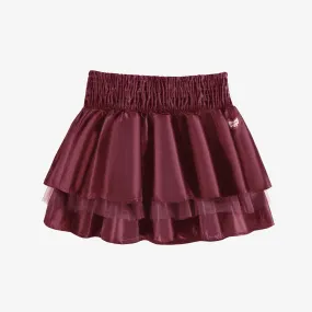 Jupe rouge en taffetas et tulle aux multiples volants, enfant || Red skirt in taffeta and tulle with multiple ruffles, child