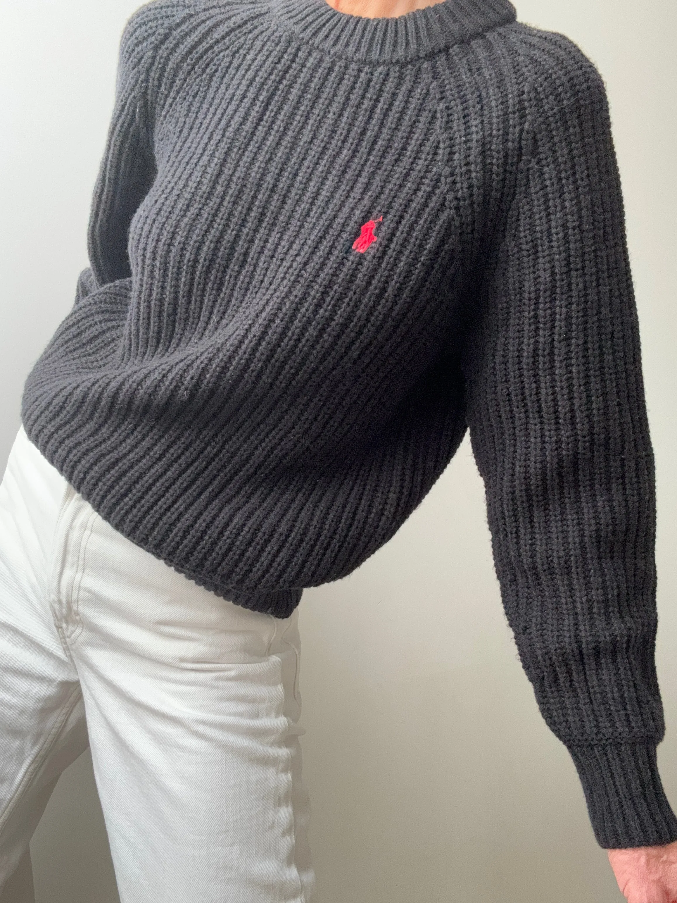 Ralph Lauren Wool Blend Crew Neck Knit Black