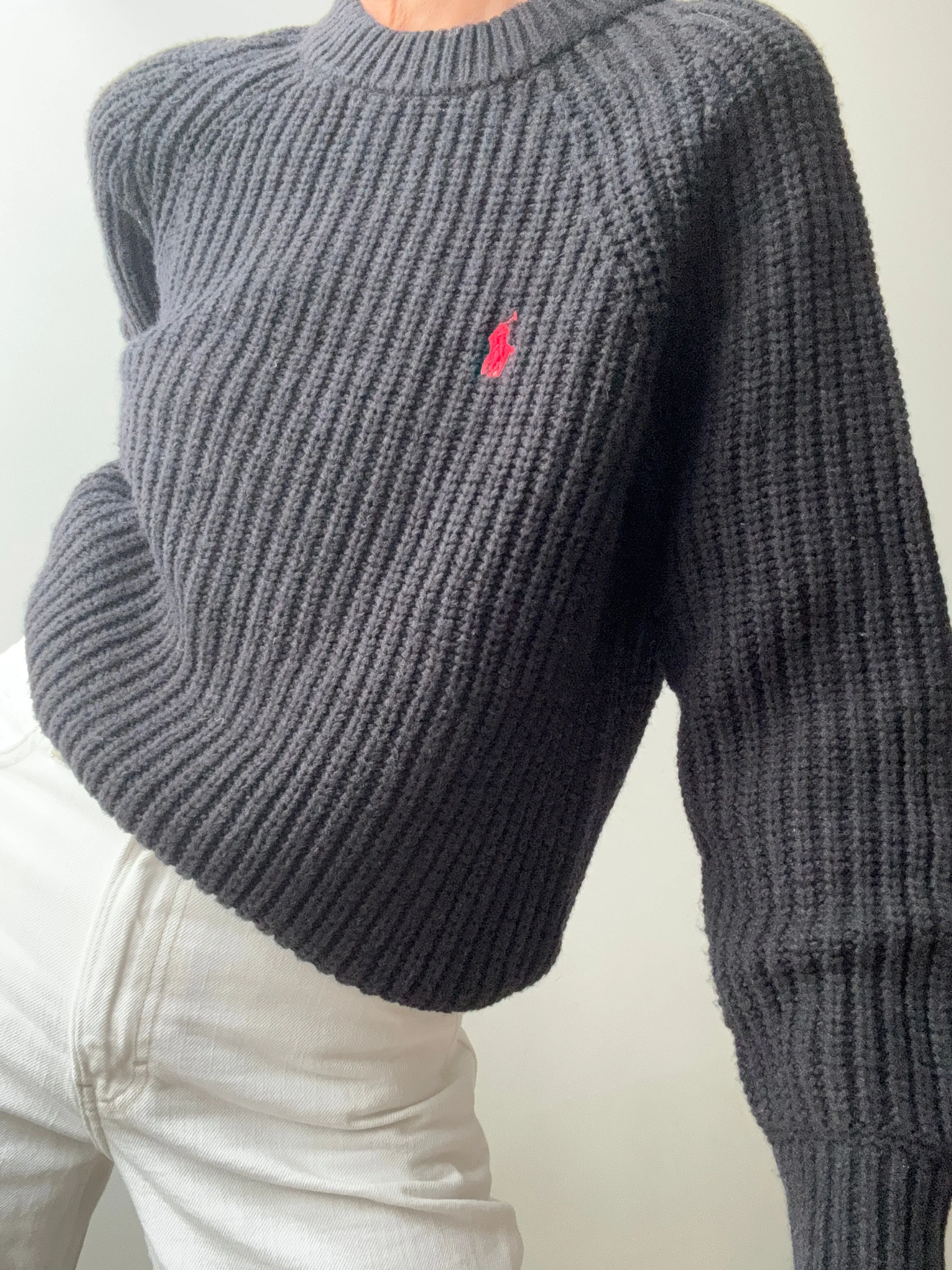 Ralph Lauren Wool Blend Crew Neck Knit Black