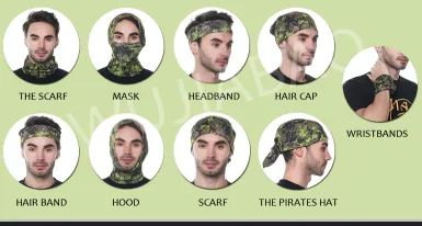 RESPIRATOR FACE SEAMLESS BANDANA FACE COVER TUBE MULTI FUNCTION MASK WRAPS