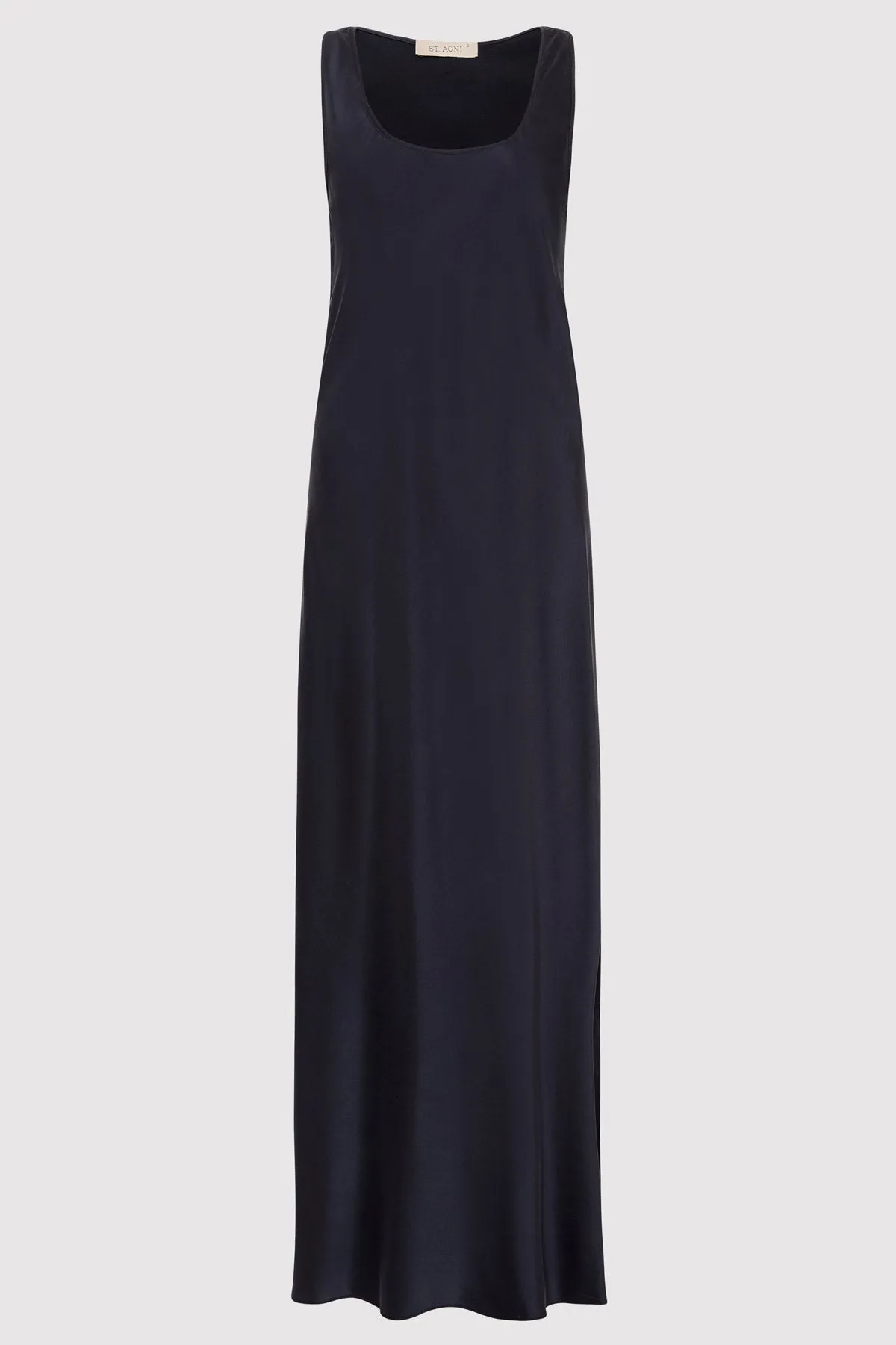 Soft Silk Bias Tank Dress - Inkwell